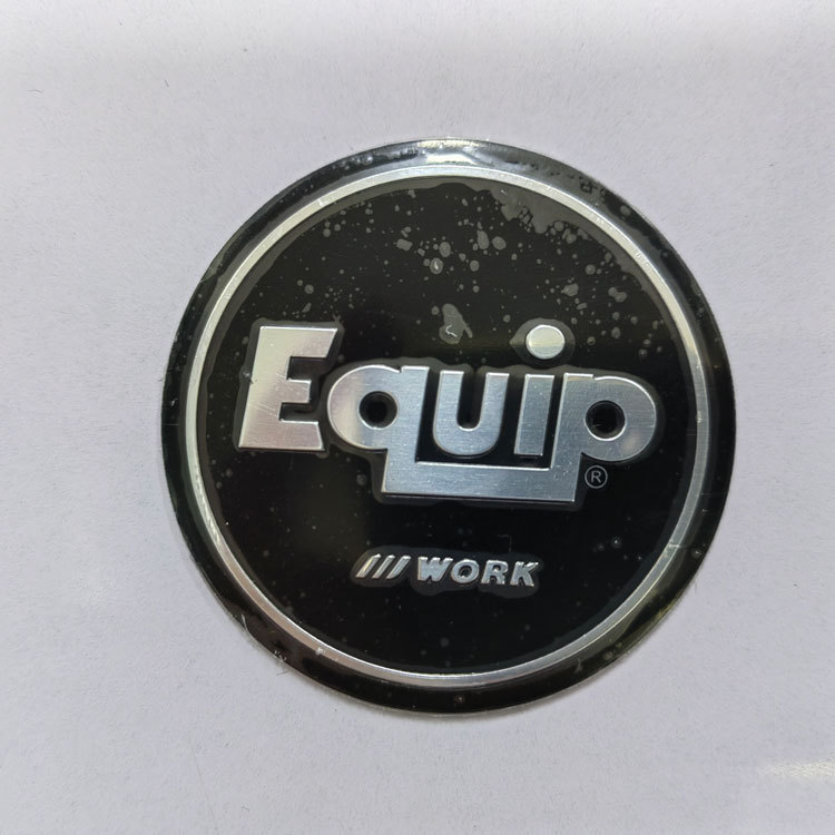 Alloy Sticker – Qìchē Car logo - 50mm-black-equip-work-4pcspack