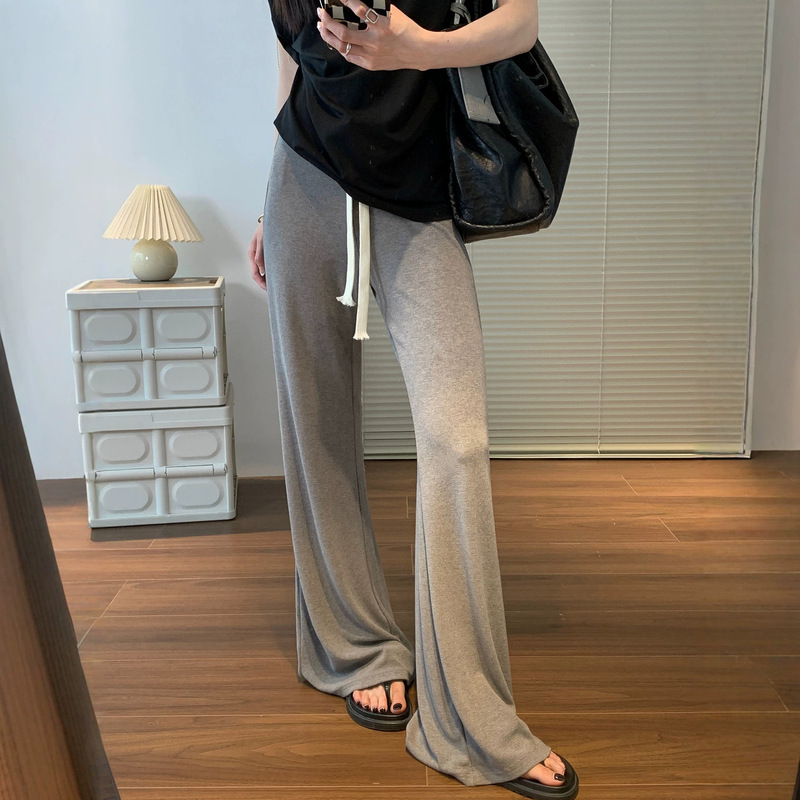 Gray Flared Pants for Women, Spring and Summer Thin Style, 2026 New High-Waisted Cool Drape Pants, Slimming Yoga Casual Pants Gray Flared Pants for Women, Spring and Summer Thin Style, 2026 New High-Waisted Cool Drape Pants, Slimming Yoga Casual Pants