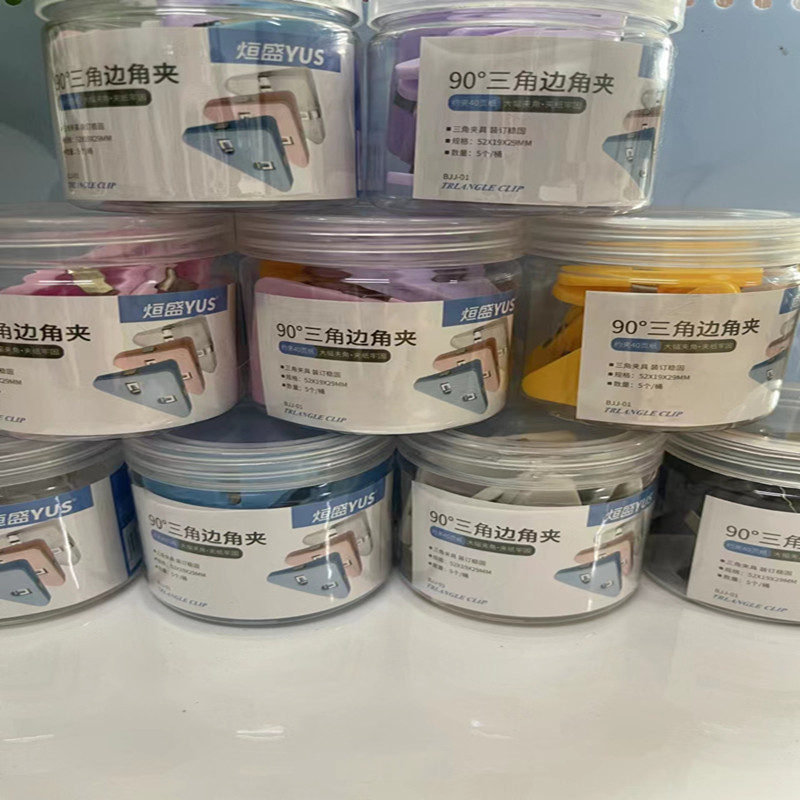 Clipe de esquina de color clipe triangular creativo bocadillos clipe de sellado clipe de plástico triangular clipe anti-roll papel de papelería