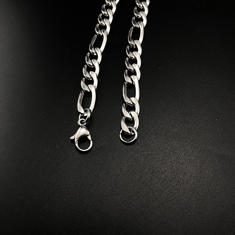 Titanium Steel Chain Necklace For Men Three In One Link Design_voghion.com
