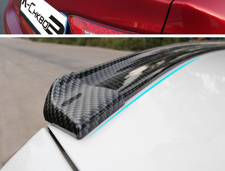 Car mini small tail trunk modification universal fixed wind wing non-perforated roof carbon fiber pattern decorative tail wing