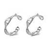 Brand small design earrings with pigtail, fashionable DNA model, ear clips, no pierced ears, trend of season