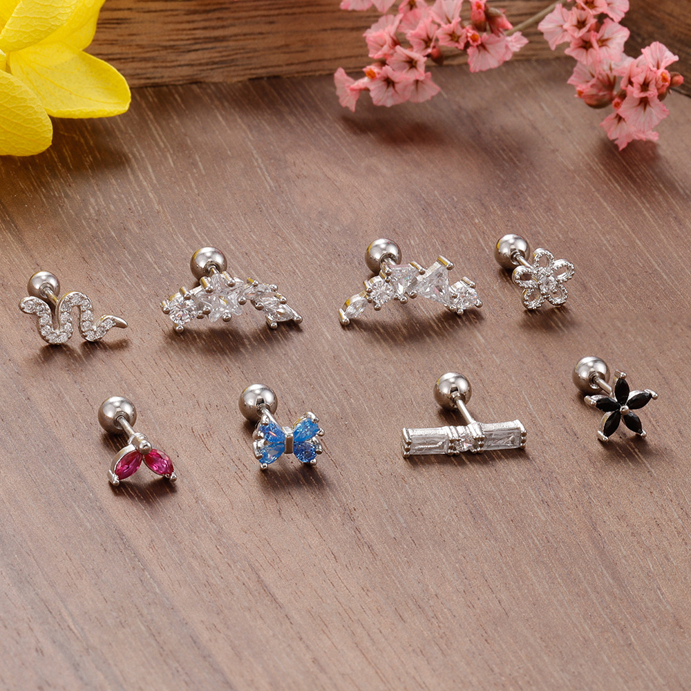 2g Weight Ion Plating (IP) Gold Plating Process 304 Stainless Steel Ear Needle Material Ear Studs Classification 1 Piece Quantity Casual, Holiday, Daily Occasion 304 Stainless Steel Material Flower, Snake, Butterfly, Bow Knot Pattern All Seasons Season Women's Gender Polished Finish Elegant, Modern Style Style 1 Piece Elegant Modern Style Flower Snake Butterfly 304 Stainless Steel Ear Studs 1