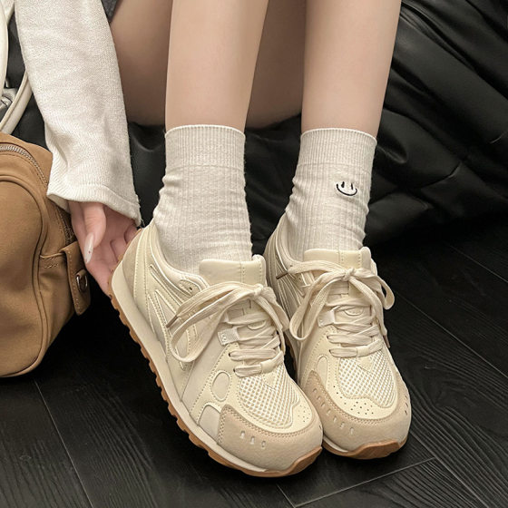 Niche Retro Mesh Breathable Forrest Gump Shoes Women's 2024 Autumn and Winter New All-match Single-layer Shoes Feet Small Sports Shoes