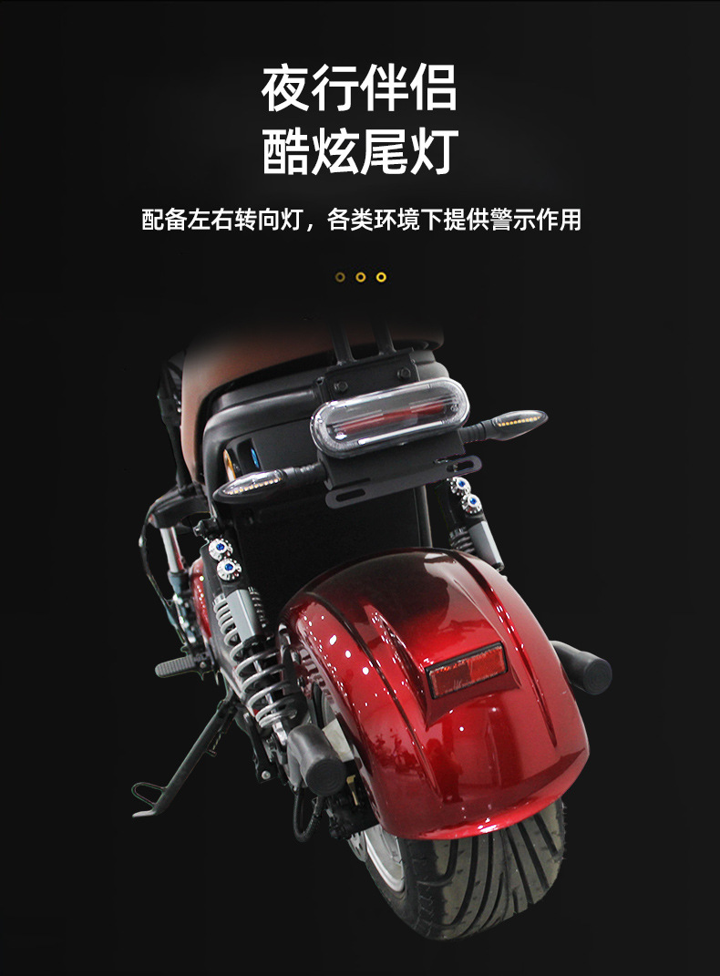 Cross-Border Manufacturer Brazil Russia Model New Lithium Battery Harley Electric Vehicle Two-Wheeled Adult Electric Motorcycle 60V20A