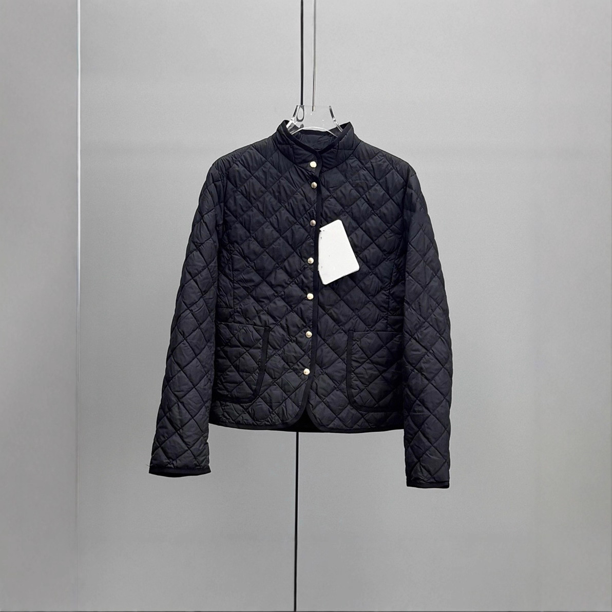 Correct Version in Stock High-Quality m Brand New Women's Diamond-Pattern Stand Collar down Jacket Fashion Versatile Style