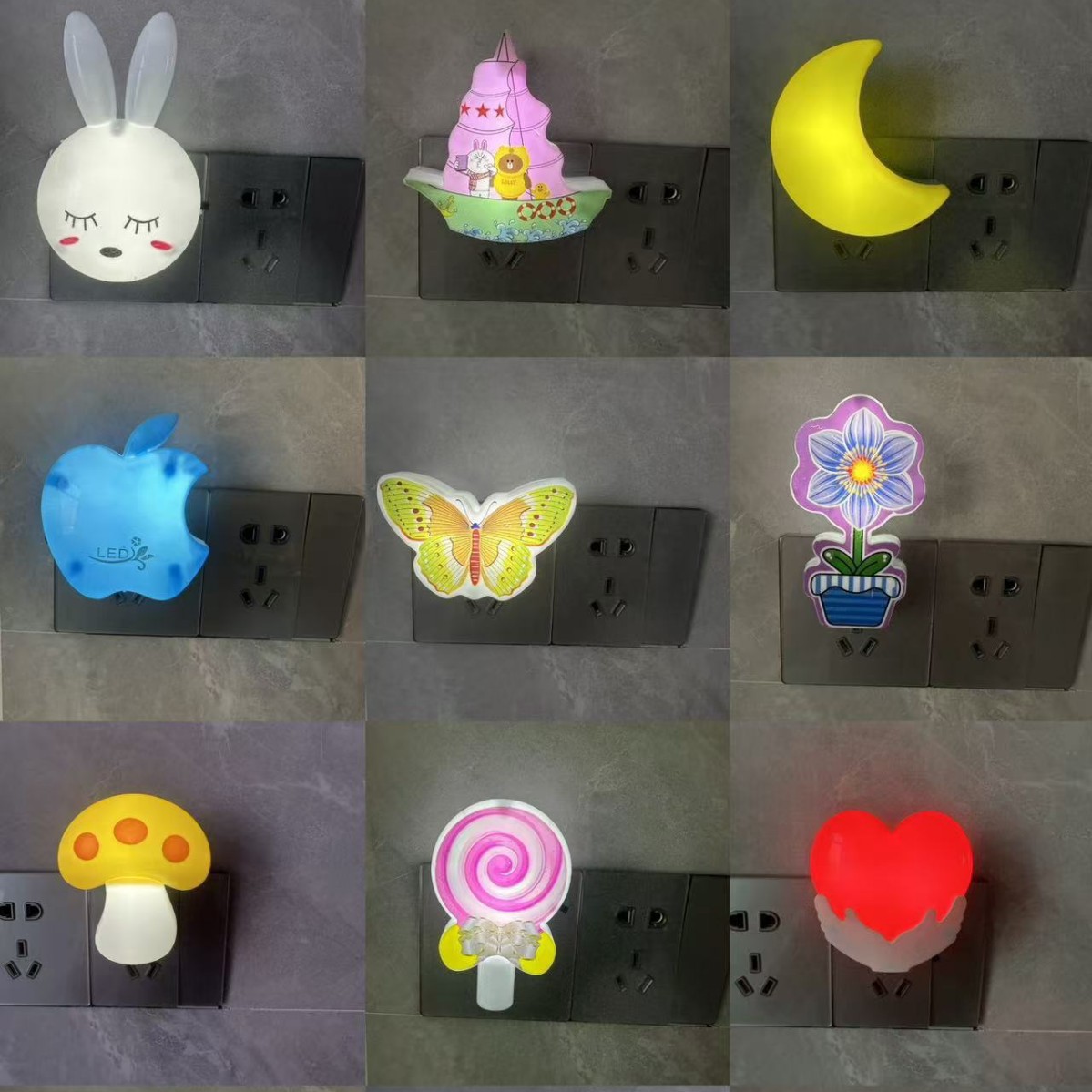 创意小夜灯led插电光控开关摆地摊节能婴儿喂奶灯卧室床头灯家用