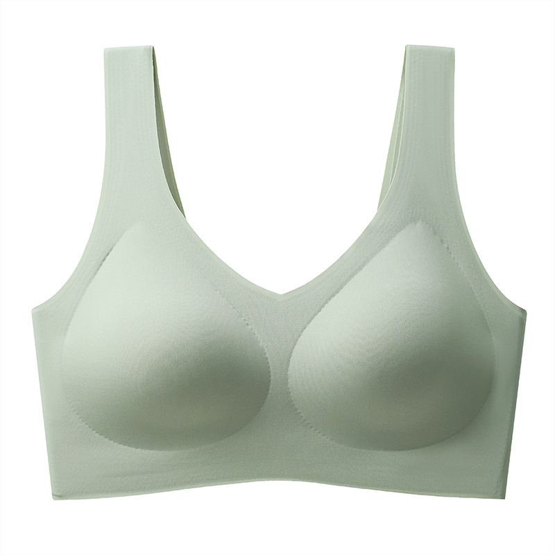Taza fija anti-caída bra deportivo sin marca ropa interior para mujeres pecho pequeño se reúnen sin anillo de acero hermosa espalda tipo chaleco integral