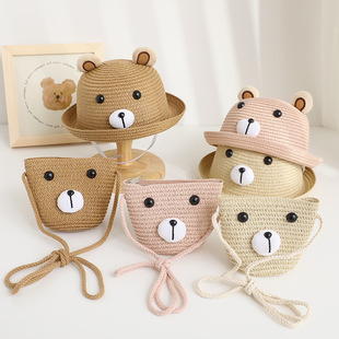 Baby Hat Summer Boys Cute Straw Hat Baby Sun Protection Girls Sunshade Fisherman Hat Kidsren's Bag Travel Summer