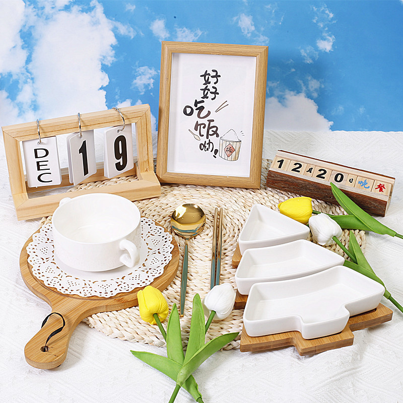 New Style Kindergarten Meal Photo Props, Food Recipe Photo Tray, Photo Decoration Props, Daily Delivery Service