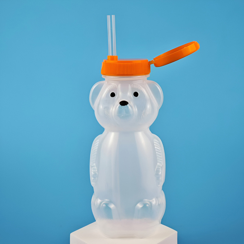 卸売 pe クマボトルクリエイティブ透明ミルクティーボトル暴力クマ学習ドリンクカッププラスチック飲料ボトル蜂蜜包装ボトル|undefined