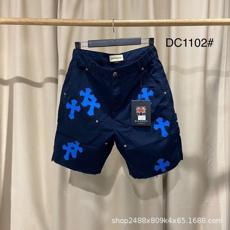 Trendy Brand Dark Blue Denim Shorts High-End 2026 Summer New Style Cross Embroidery Casual Versatile Knee-Length Shorts