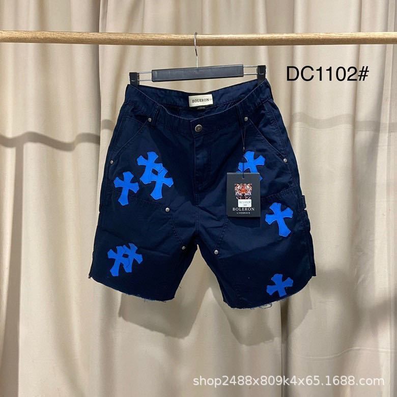 Trendy Brand Dark Blue Denim Shorts High-End 2026 Summer New Style Cross Embroidery Casual Versatile Knee-Length Shorts