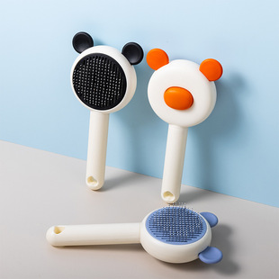 Cartoon Mouse Pet Self-Cleaning Comb One-Click Cleaning Dog Comb Cat Brush to Remove Floating Hair Brush Needle Comb Beauty Supplies