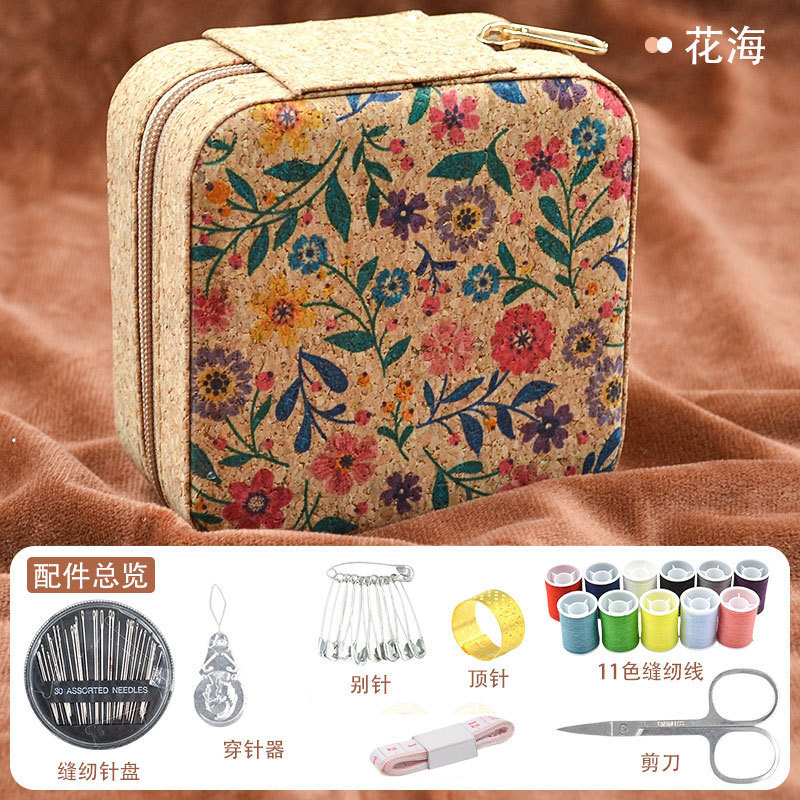 Kit de caja de aguja transfronteriza herramienta de coser doméstica aguja de coser de viaje portátil aguja de coser paquete de 27 piezas