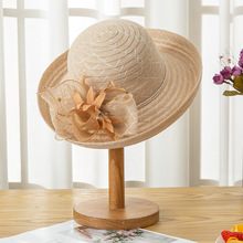 帽子女春夏花朵盆帽可折叠圆顶棉纱遮阳帽户外大沿防晒凉帽太阳帽