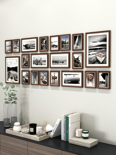 Фотостена из цельного дерева, фотостена без перфорации, фоторамка, настенная культура компании, фон, украшение стены, рамка, настенная подвесная комбинация