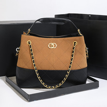 复古欧美风子母包小香风菱格链条复古流浪拼色菜蓝子单肩托特包包