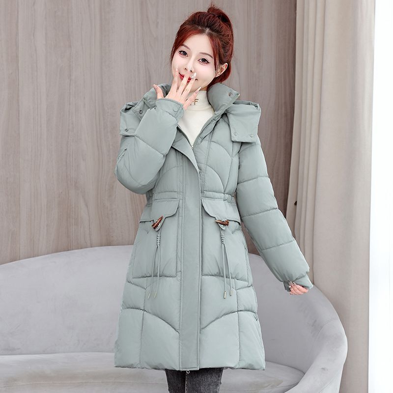 新款棉服女中长款冬季羽绒棉衣ins时尚修身2025显瘦加厚外套棉袄|undefined