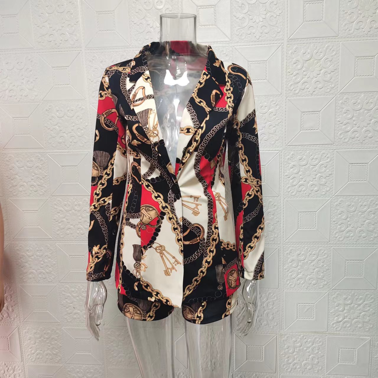 2024 Completo casual da pendolare, cappotto, pantaloncini, moda versatile, set da due pezzi da donna_voghion.com