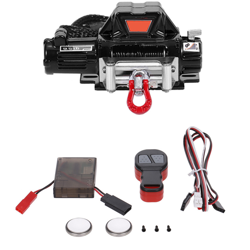 The new crawler winch can be equipped with a winch remote control. Available in black, titanium, and red.