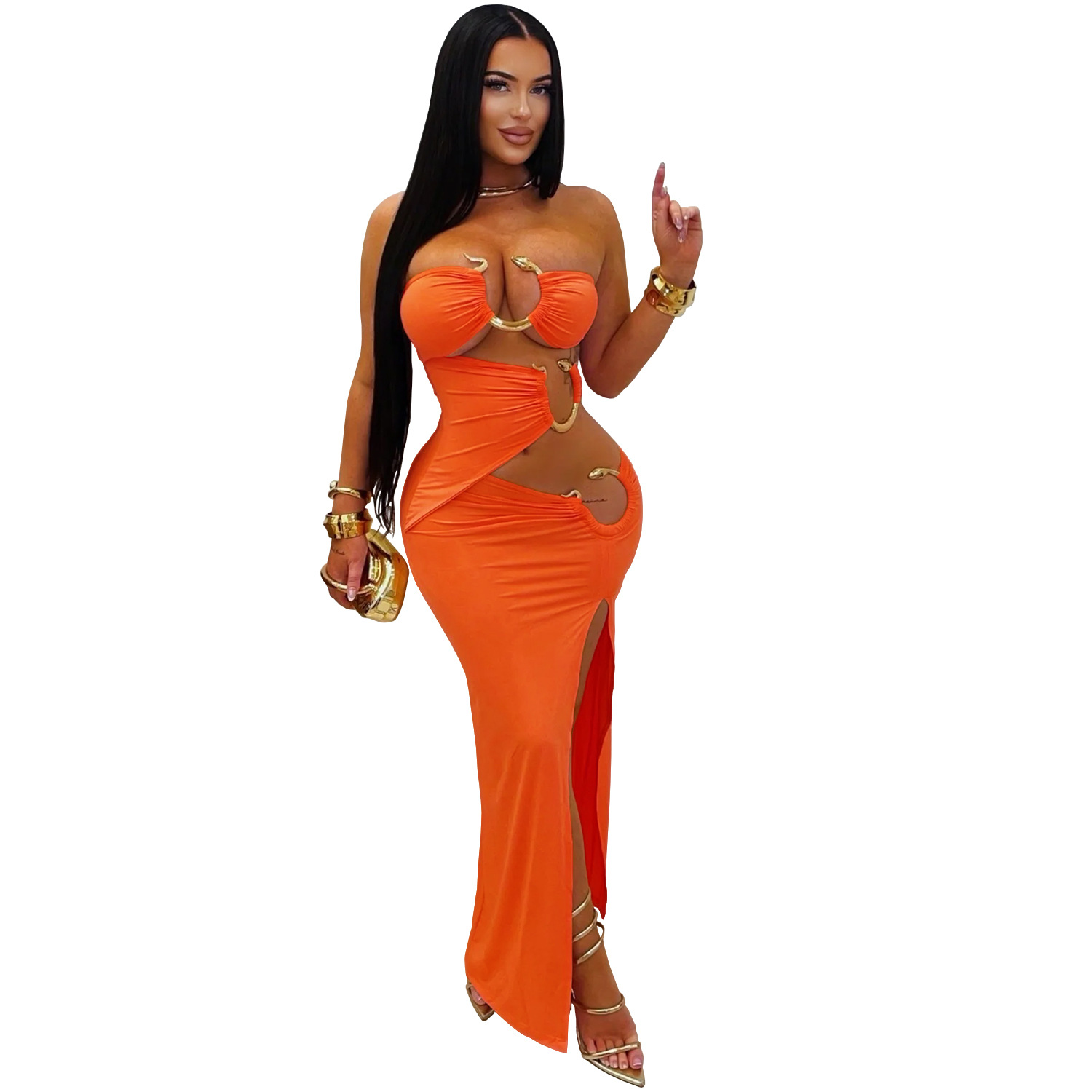 C7760 Aliexpress transfronterizo Amazon 2026 nuevo vestido de mujer sexy de pecho de discoteca de fiesta vestido de cadera image 9