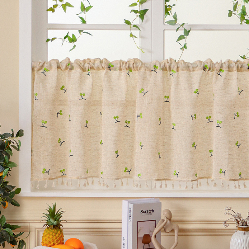 Japanese-style Coffee Curtain Ambient Door Curtain Linen Curtain Bedroom Floating Curtain Kitchen Partition Curtain Cabinet Ugly Curtain
