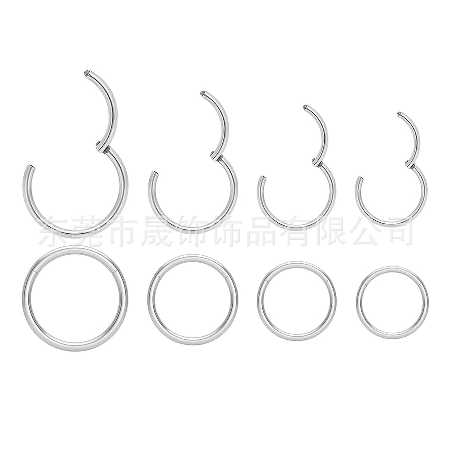 F136 Titanium 闭口圈 Helix Cartilage Stud 无缝 Ring Nose Hoop G23 Implant Grade Titanium Septum Earring Piercing Jewelry