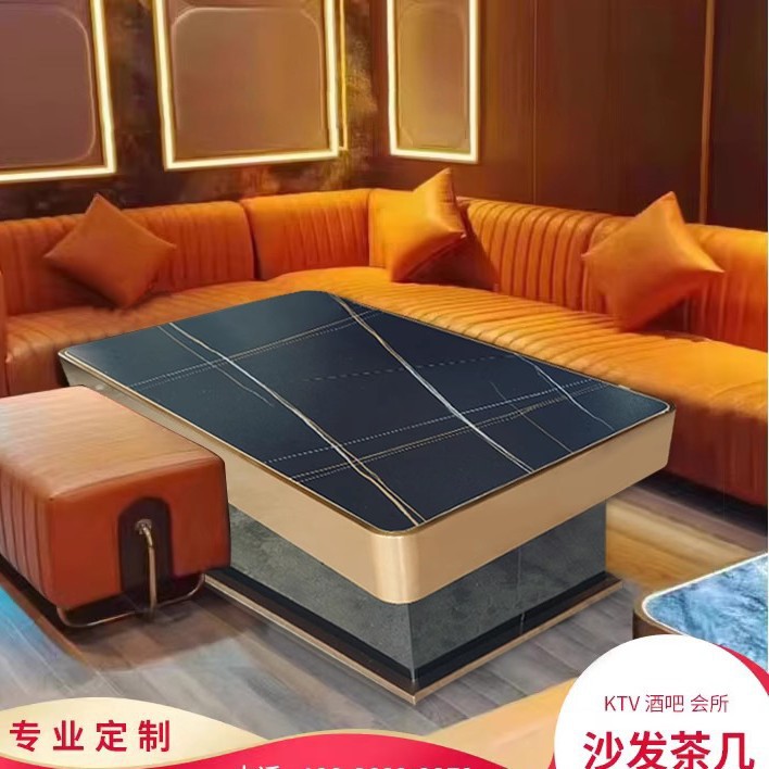 인기 있는 로렌 블랙 골드 슬레이트 엣지 커피 테이블(재고 있음)