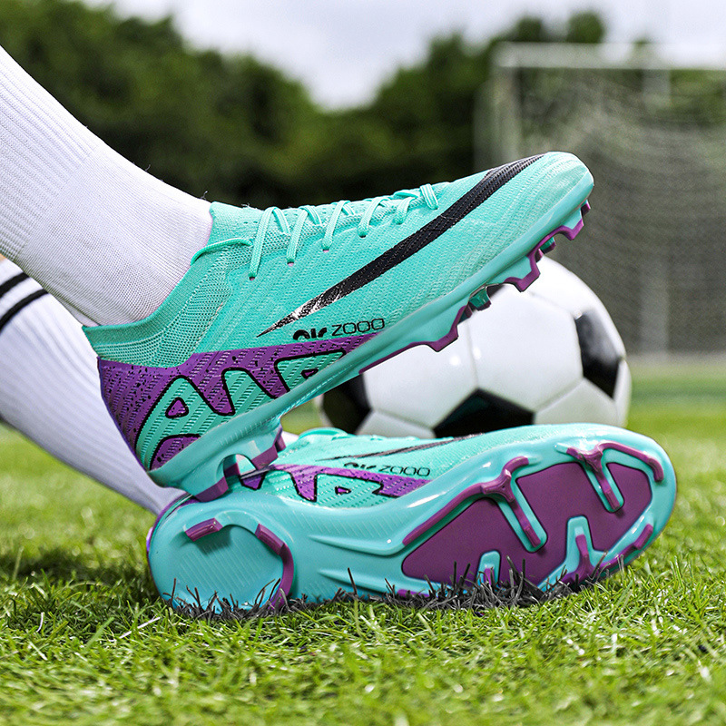Zapatos de fútbol altos y bajos para hombres y mujeres tf clavos rotos ag clavos largos estudiantes de primaria y secundaria niños niños entrenamiento de competencia de césped artificial