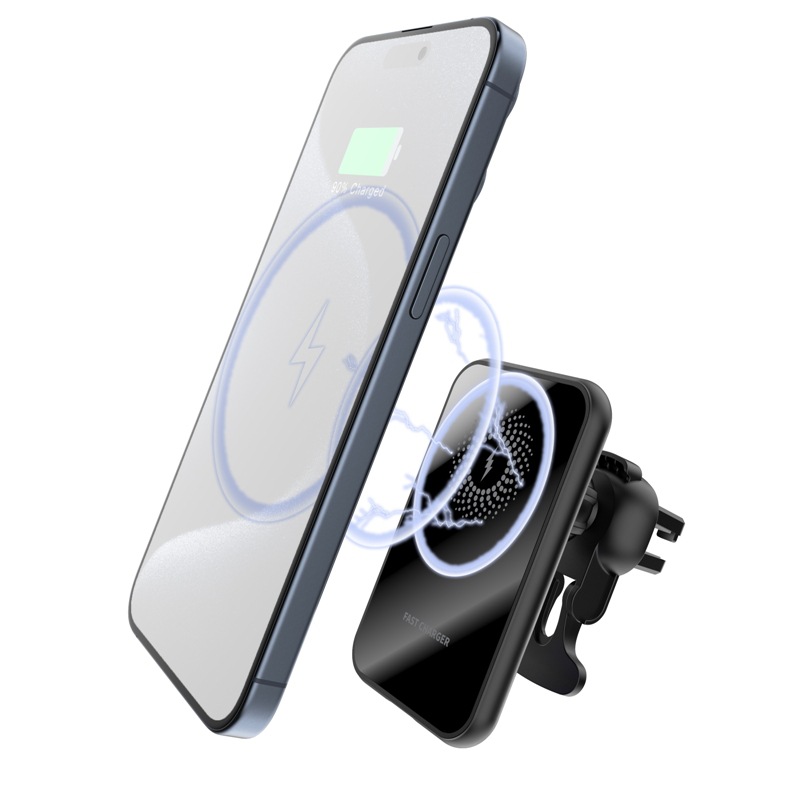 Aplicable a MagSafe Apple 12 coche magnético iphone15 cargador inalámbrico coche cargador inalámbrico soporte
