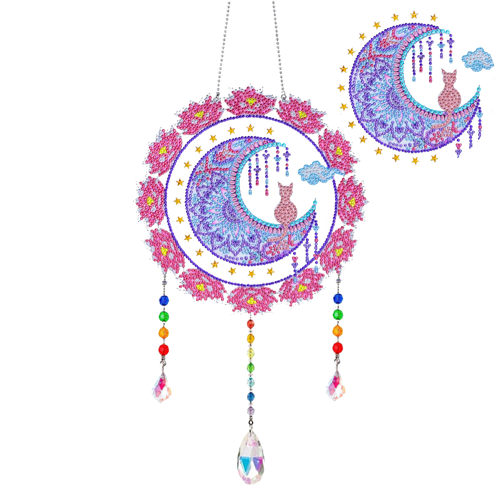 Diamante pintura Amazon transfronteriza DIY adornos de Navidad marca llena de diamantes 5d cristal mariposa diamante pintura viento carillones Decoración