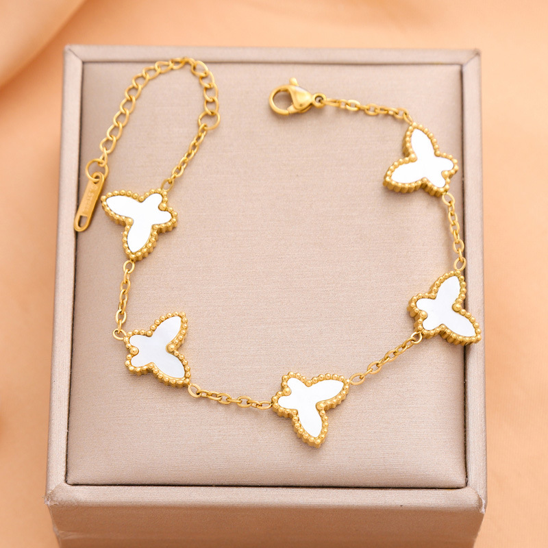 Ventas transfronterizas calientes nuevas pulseras de acero de titanio personalidad femenina de alto nivel diseño ligero de lujo moda temperamento versátil joyería de acero de titanio image 58