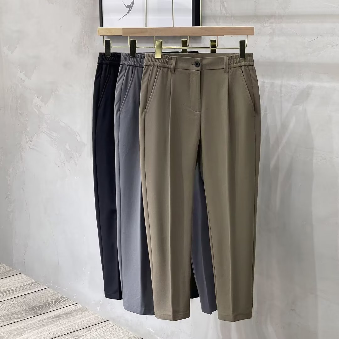 High Quality Spring Summer Autumn Harlan Cropped Men's Pants Trendy Brand Dipper Suit Pants Slim Fit Small Foot Men's Casual Pants