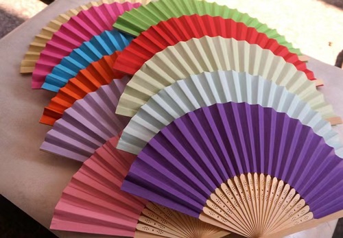 7-inch colored paper fan*blank folding fan*children's painting fan DIY handmade preschool supplies painted pigmented fan
