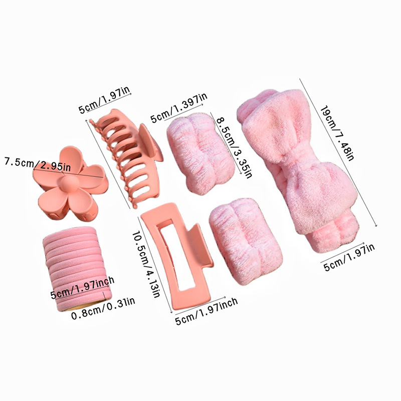 275g Weight Hair Band, Hair Tie, Hair Claws Hair Accessories Type 16-Piece Set Quantity Holiday, Travel, Daily Occasion Plastic, Flannel Material Floral Pattern Women's Gender Spray Paint Design Cute Style Women's Cute Floral Plastic Flannel Spray Paint Hair Band Hair Tie Hair Claws 2