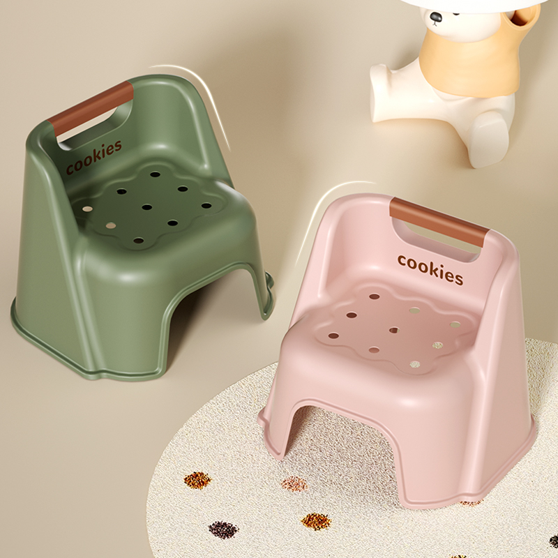 Children's Plastic Learning Chair, Small Stool, Backrest Chair, Thickeneded Baby Anti-Skid Stool, Infant Bathing Kindergarten Low Stool
