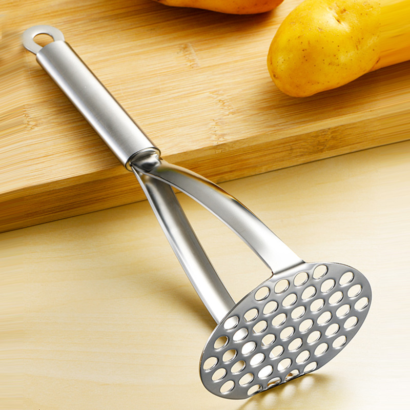 One-piece Household Potato Masher Thickened Stainless Steel Masher Household Garlic Press Potato Masher Tool