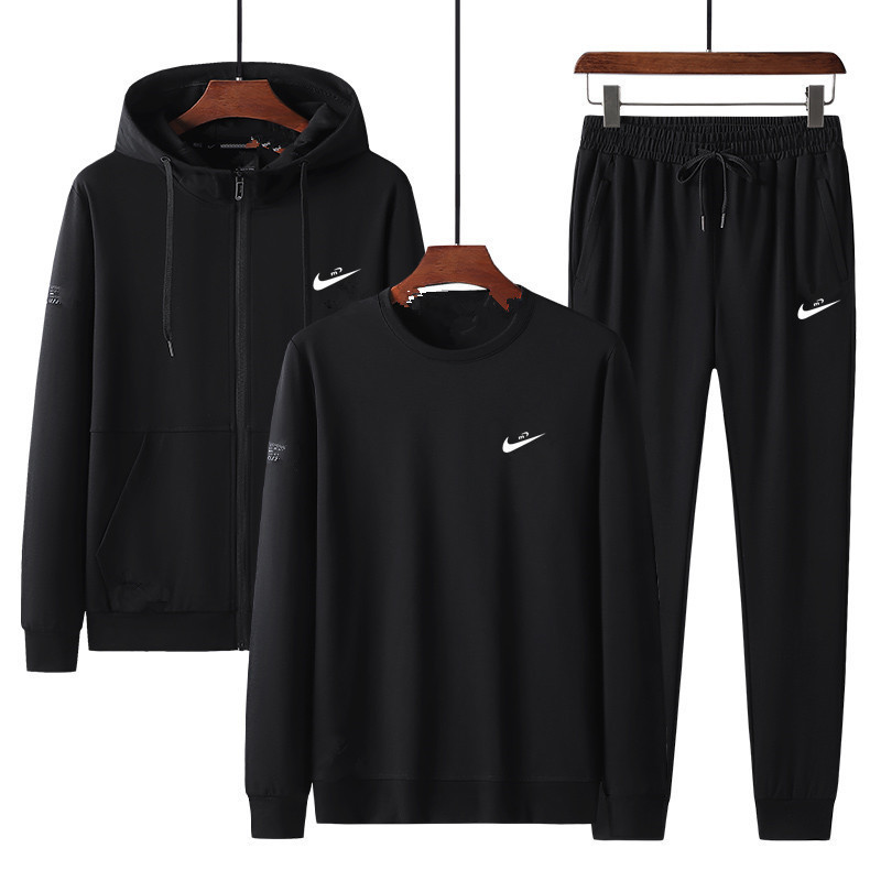 Men's Casual Suit 2025 Autumn New Hooded Jacket Long Pants Sweatshirt Three-Piece Set Trendy Brand Sportswear Men's Clothing