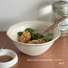 厂家直销特别好看斗笠碗感甜品碗面碗复古窑变釉做旧异形碗餐厅陶