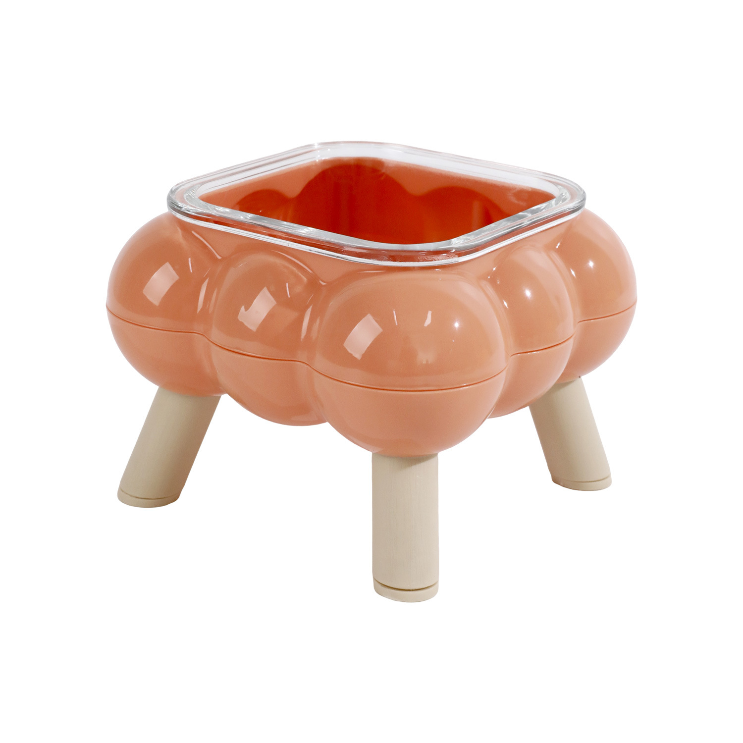 Tazón para comer para gatos Pipitao Caja original Bubble Glass Cuenco de cuatro patas Cuenco para gatos Cuenco para mascotas fácil de limpiar