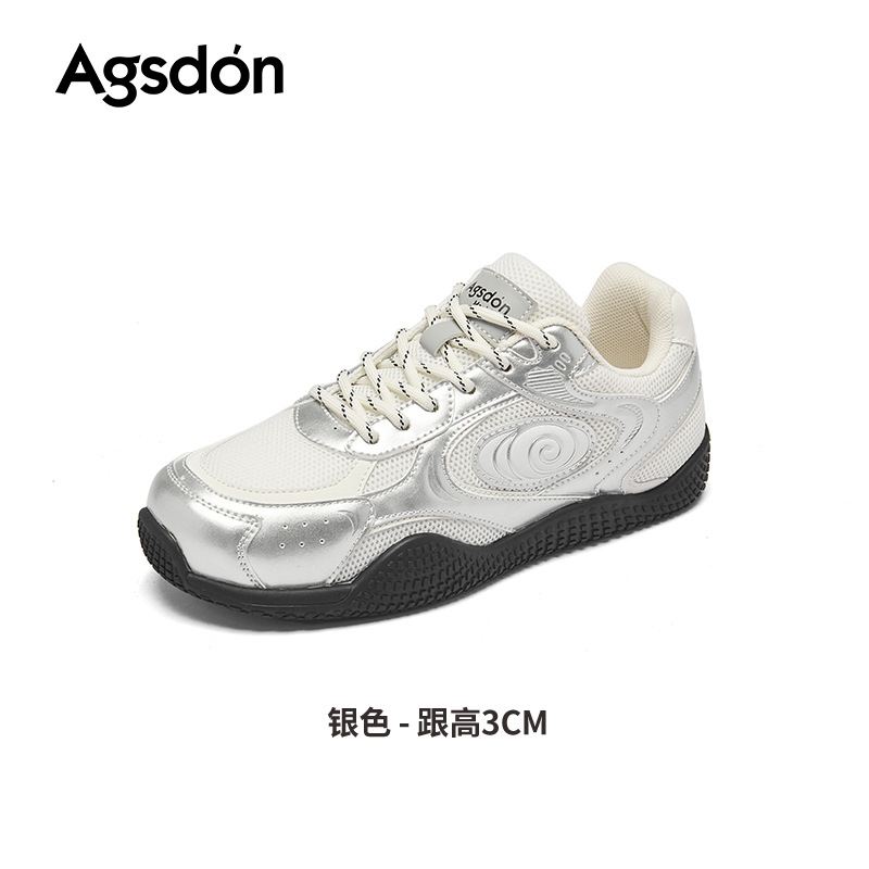 Augu Shi Deng plata zapatos de entrenamiento para mujeres 2025 nuevos zapatos deportivos de verano, zapatos de carreras ligeros casuales, zapatos de suela gruesa