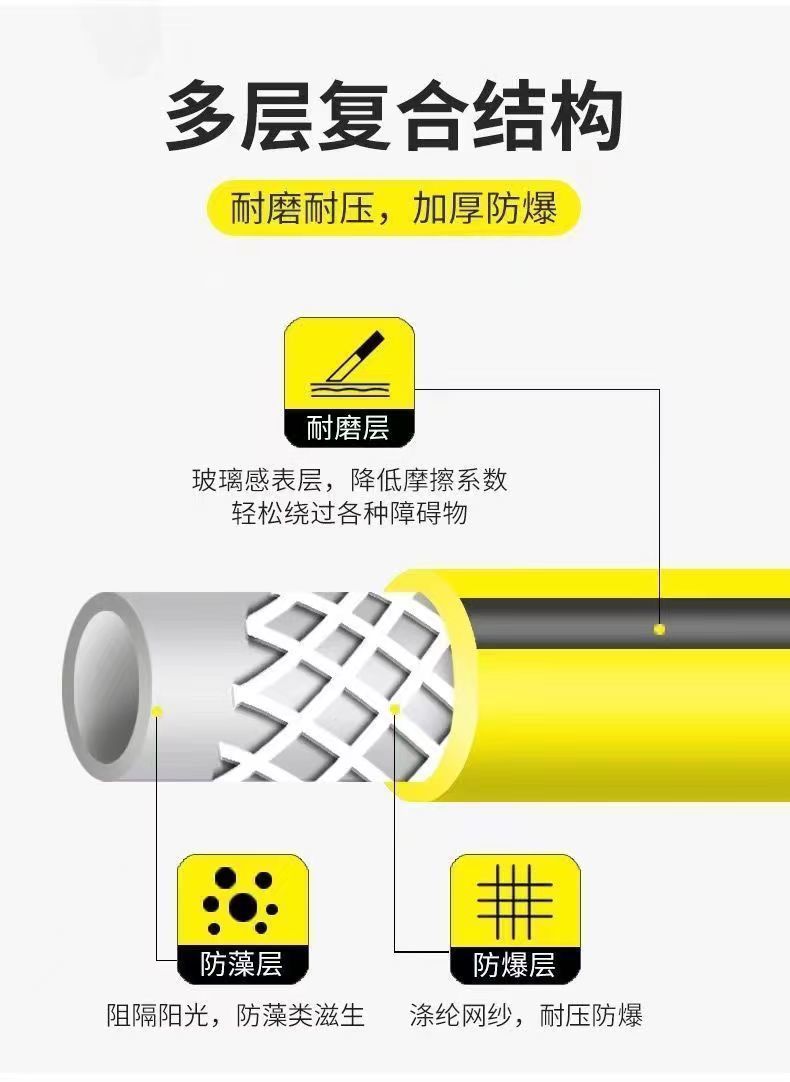 Car wash high pressure water gun suit garden watering flowers watering vegetables high strength poly pressure nozzle water gun universal hose car wash