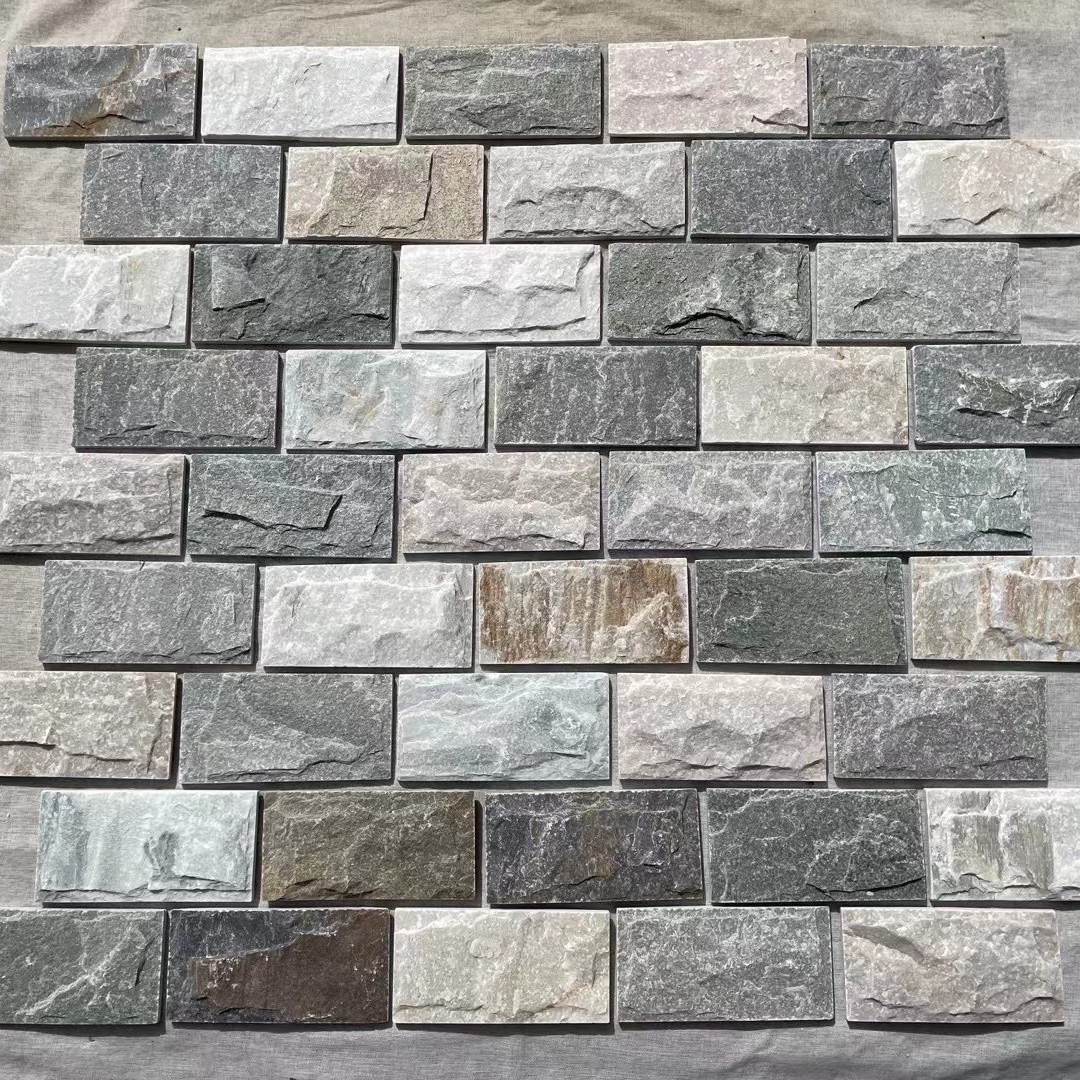 青石板蘑菇石凹凸面外墙砖庭院园林公园墙贴别墅青砖板岩文化石