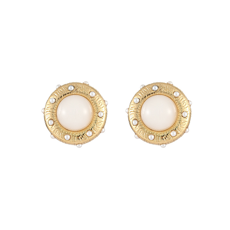 Titanium Steel Material 1 Pair Retro Commute Geometric Plating Titanium Steel Ear Studs