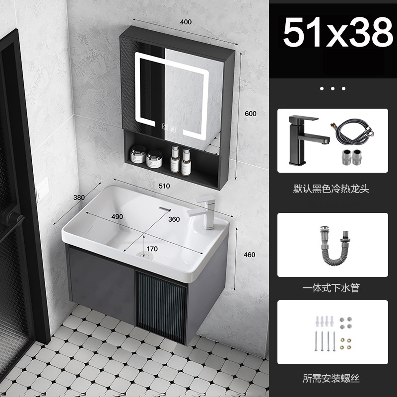 Baño de aluminio espacio puerta de vidrio gabinete de baño pequeño gabinete de lavabo doméstico combinación balcón lavabo piscina