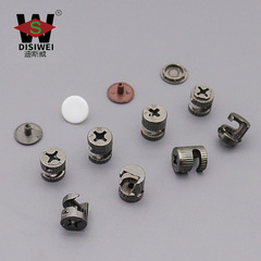 Disway Zinc Alloy 1cm Gun Black Eccentric Wheel Cabinet Combination Wood Furniture Three-in-One Connecting Fasteners