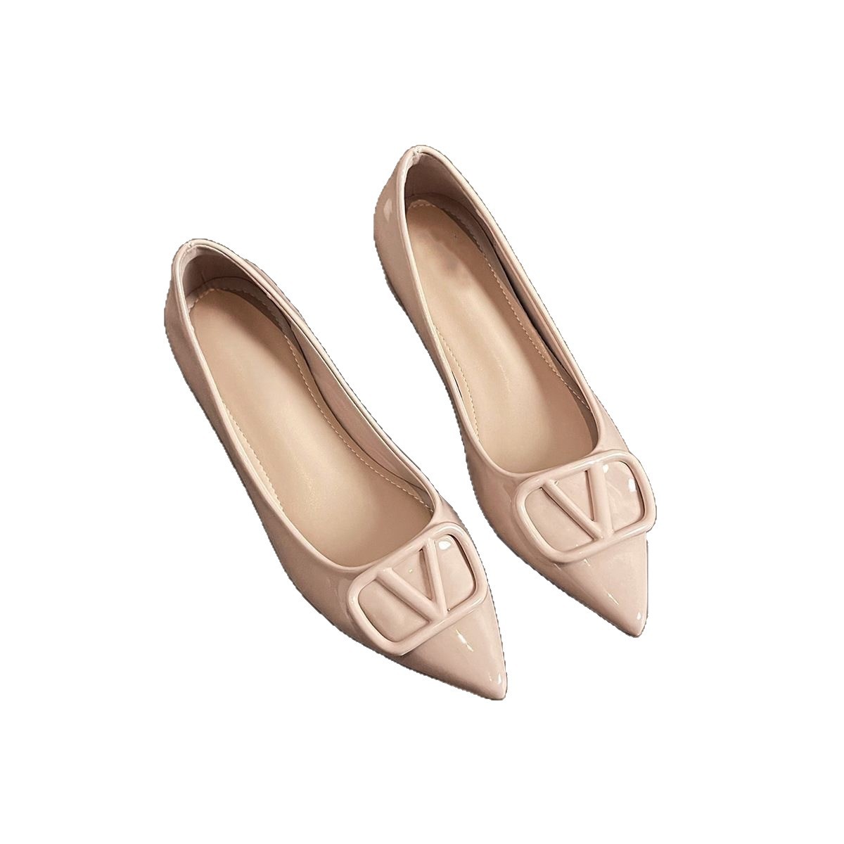 Talón medio superficial sexy y cómodos zapatos de cuero para mujeres primavera y verano de 2026 nuevos zapatos de moda superficial de moda