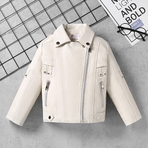 Children's Clothing Girls Motorcycle Leather Jackets Children's Jackets 2024 Spring and Autumn New Korean Style Children's Leather Jackets Factory Direct Sales
