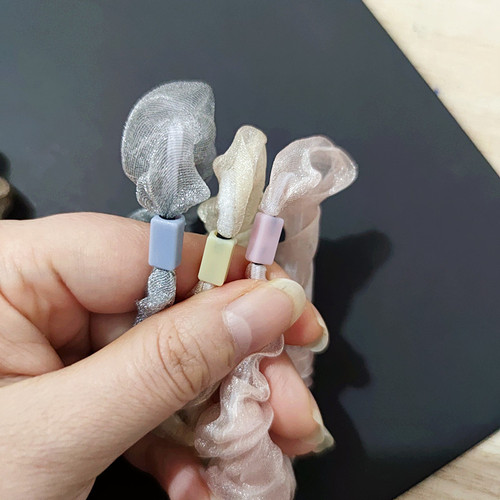 Organza handmade small intestine ring diy simple high elastic hair accessory homemade temperament women's hair ball hair ring